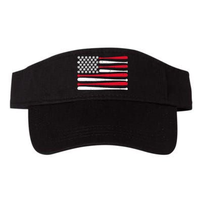 American Flag Baseball Usa Vintage Baseball Sport Fan Valucap Bio-Washed Visor