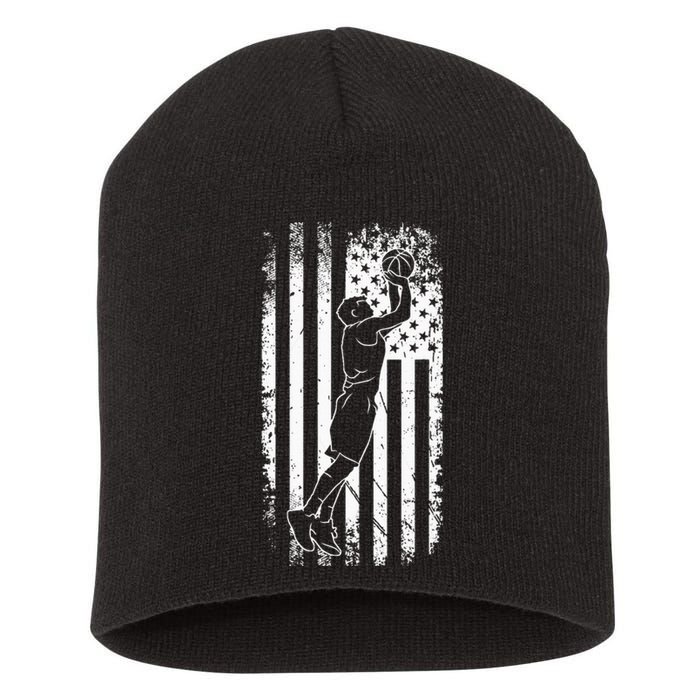 American Flag Basketball Funny Sports Player Short Acrylic Beanie