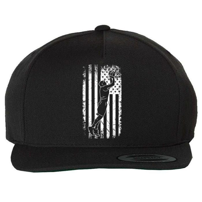 American Flag Basketball Funny Sports Player Wool Snapback Cap