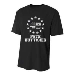 American Flag Buddigieg For President 28 Pete Buttigieg 48 Youth Performance Sprint T-Shirt