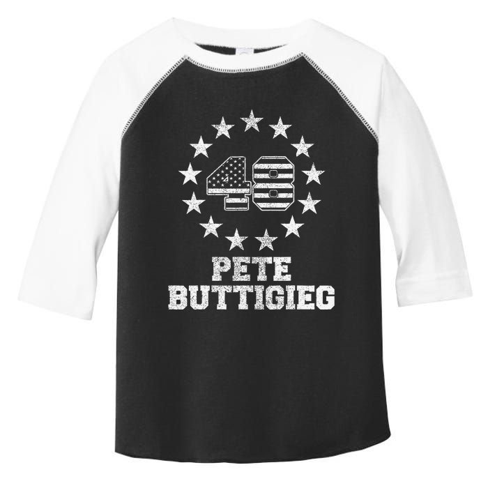 American Flag Buddigieg For President 28 Pete Buttigieg 48 Toddler Fine Jersey T-Shirt