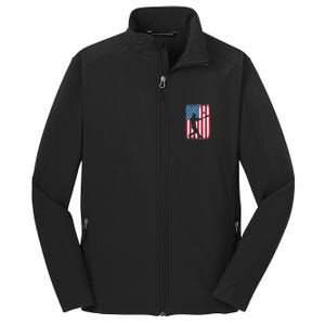 American Flag Baseball Team Gift Gift Core Soft Shell Jacket