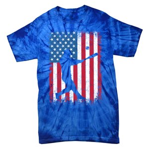 American Flag Baseball Team Gift Gift Tie-Dye T-Shirt