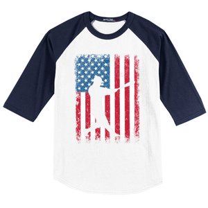 American Flag Baseball Team Gift Gift Baseball Sleeve Shirt