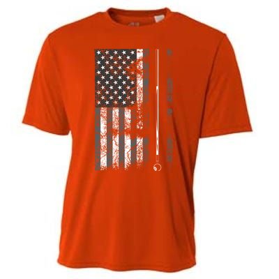 American Flag Billiard Stick Cute Table Game Funny Usa Gift Cooling Performance Crew T-Shirt