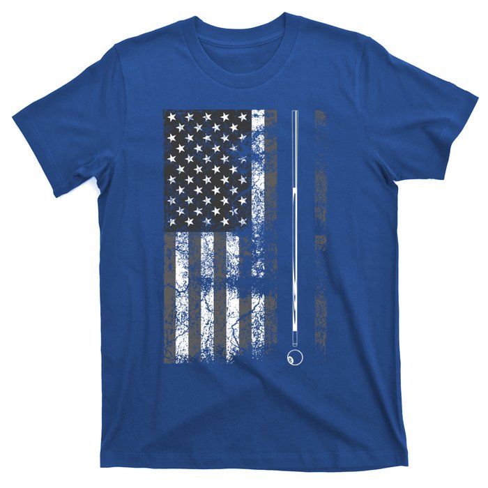 American Flag Billiard Stick Cute Table Game Funny Usa Gift T-Shirt