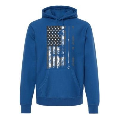 American Flag Billiard Stick Cute Table Game Funny Usa Gift Premium Hoodie