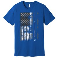 American Flag Billiard Stick Cute Table Game Funny Usa Gift Premium T-Shirt