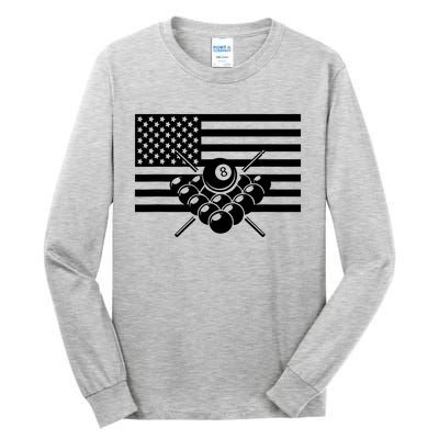 American Flag Billiards Billiards Tall Long Sleeve T-Shirt