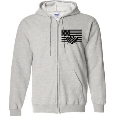 American Flag Billiards Billiards Full Zip Hoodie