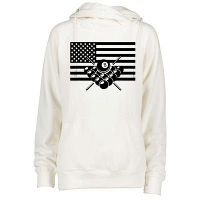 American Flag Billiards Billiards Womens Funnel Neck Pullover Hood