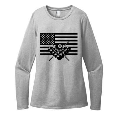 American Flag Billiards Billiards Womens CVC Long Sleeve Shirt