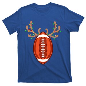 American Football Ball Antler Reindeer Christmas Pajama Cool Gift T-Shirt