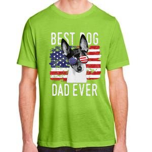 American Flag Best Dog Dad Ever Toy Fox Terriers Usa Adult ChromaSoft Performance T-Shirt