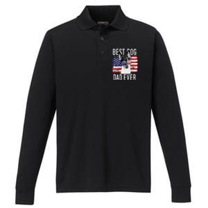 American Flag Best Dog Dad Ever Toy Fox Terriers Usa Performance Long Sleeve Polo