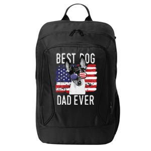 American Flag Best Dog Dad Ever Toy Fox Terriers Usa City Backpack