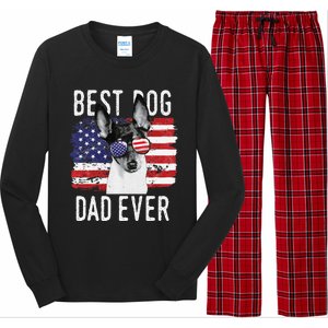 American Flag Best Dog Dad Ever Toy Fox Terriers Usa Long Sleeve Pajama Set