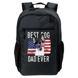 American Flag Best Dog Dad Ever Toy Fox Terriers Usa Daily Commute Backpack