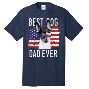 American Flag Best Dog Dad Ever Toy Fox Terriers Usa Tall T-Shirt