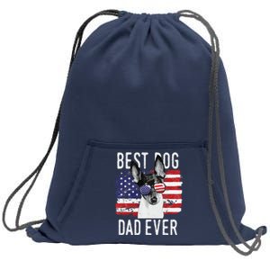 American Flag Best Dog Dad Ever Toy Fox Terriers Usa Sweatshirt Cinch Pack Bag