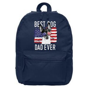 American Flag Best Dog Dad Ever Toy Fox Terriers Usa 16 in Basic Backpack