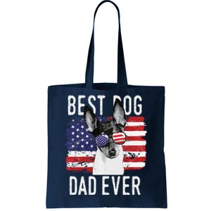 American Flag Best Dog Dad Ever Toy Fox Terriers Usa Tote Bag