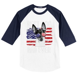 American Flag Best Dog Dad Ever Toy Fox Terriers Usa Baseball Sleeve Shirt