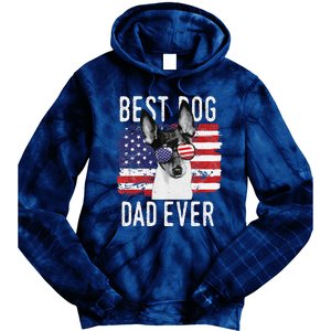 American Flag Best Dog Dad Ever Toy Fox Terriers Usa Tie Dye Hoodie