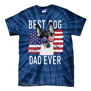 American Flag Best Dog Dad Ever Toy Fox Terriers Usa Tie-Dye T-Shirt