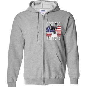 American Flag Best Dog Dad Ever Toy Fox Terriers Usa Full Zip Hoodie