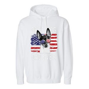 American Flag Best Dog Dad Ever Toy Fox Terriers Usa Garment-Dyed Fleece Hoodie