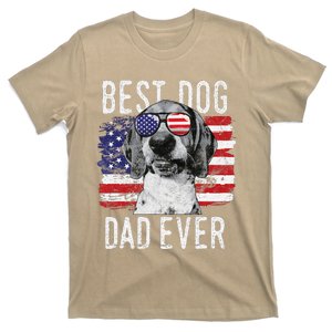 American Flag Best Dog Dad Ever Treeing Walker Coonhounds T-Shirt