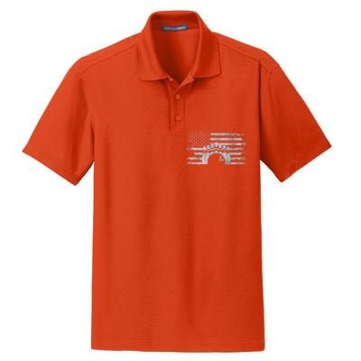 American Flag Bowling Bowling Gift Dry Zone Grid Polo