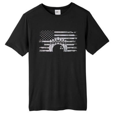 American Flag Bowling Bowling Gift Tall Fusion ChromaSoft Performance T-Shirt