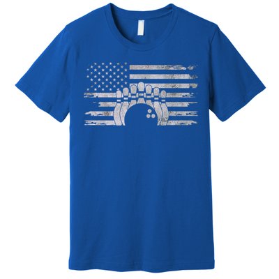 American Flag Bowling Bowling Gift Premium T-Shirt