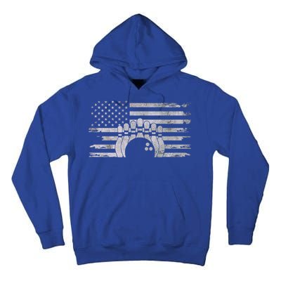 American Flag Bowling Bowling Gift Tall Hoodie