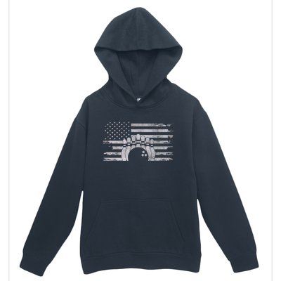 American Flag Bowling Bowling Gift Urban Pullover Hoodie