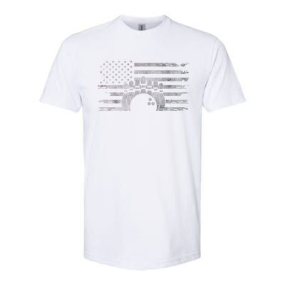 American Flag Bowling Bowling Gift Softstyle CVC T-Shirt