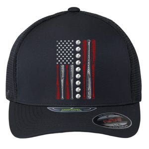 American Flag Baseball Red White Blue 4th Of July Flexfit Unipanel Trucker Cap