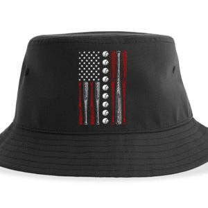 American Flag Baseball Red White Blue 4th Of July Sustainable Bucket Hat