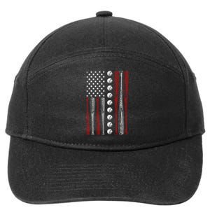 American Flag Baseball Red White Blue 4th Of July 7-Panel Snapback Hat