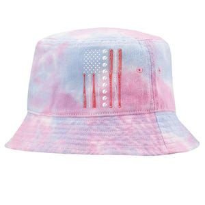 American Flag Baseball Red White Blue 4th Of July Tie-Dyed Bucket Hat