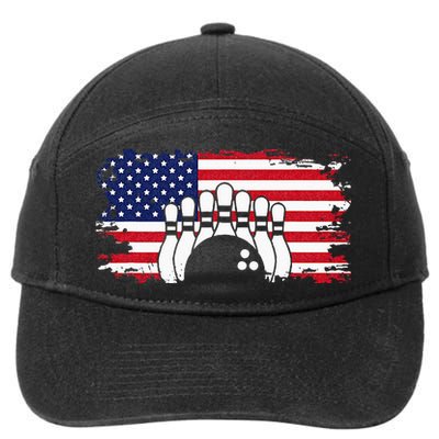 American Flag Bowling Apparel Bowling 7-Panel Snapback Hat