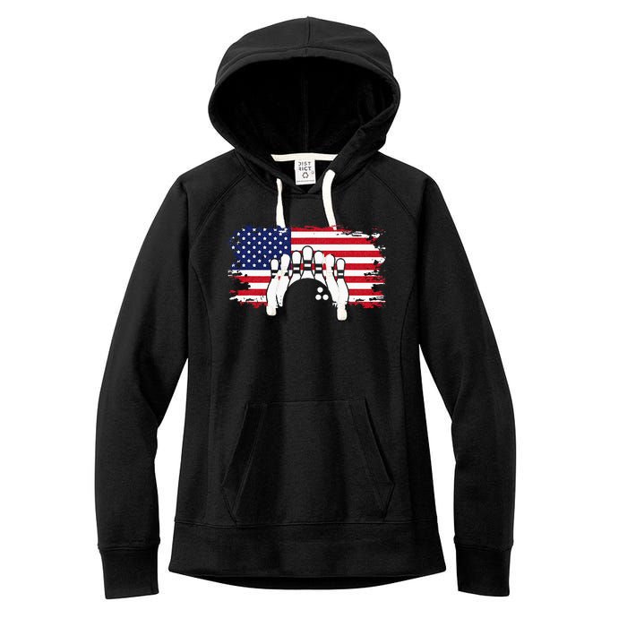 American Flag Bowling Apparel Bowling Women's Fleece Hoodie