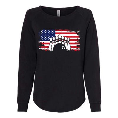 American Flag Bowling Apparel Bowling Womens California Wash Sweatshirt