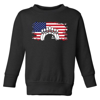 American Flag Bowling Apparel Bowling Toddler Sweatshirt