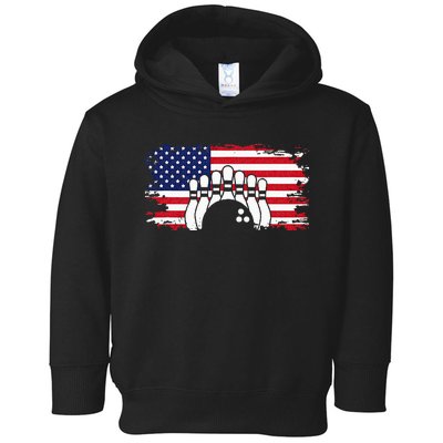 American Flag Bowling Apparel Bowling Toddler Hoodie