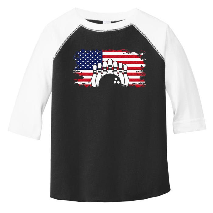 American Flag Bowling Apparel Bowling Toddler Fine Jersey T-Shirt