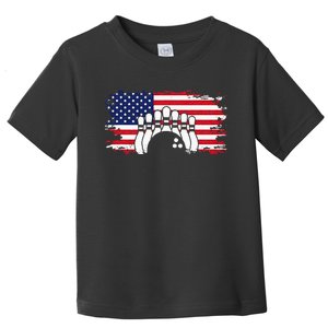 American Flag Bowling Apparel Bowling Toddler T-Shirt