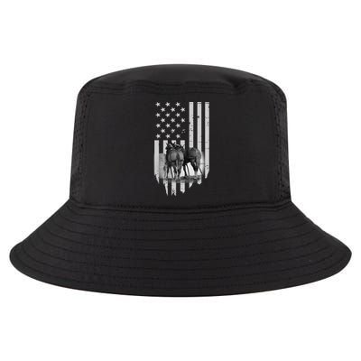 American Flag Belgian Draft Horses Gift For Farmer Gift Cool Comfort Performance Bucket Hat